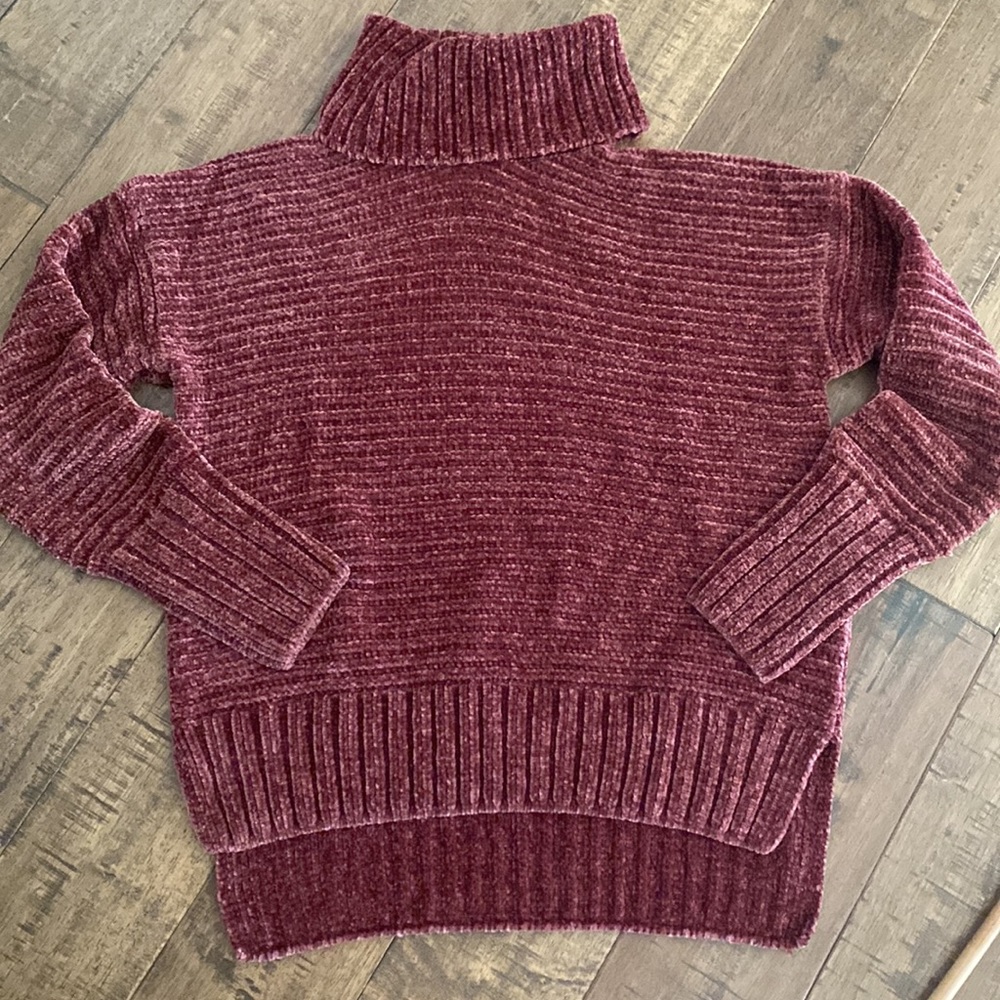 NWOT Women’s Pink Rose Sweater Mauve Pull Over Sweater With Cowl Neck Size S